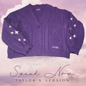 Speak Now Taylor's Version Cardigan Official Merch Deep Purple Gold XL/2XL